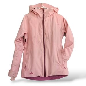 Strafe Blush Pink Hooded Ski Jacket Floral Liner Winter Insulated Waterproof MED